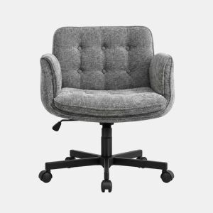 Cadeira de escritório giratória 62x71x79 cm - cadeira de escritório com rodas, regulável em altura, braços rebatíveis - cinzento escuro