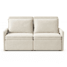 Sofá-cama 3 em 1 de 2 lugares - encosto ajustável em 5 posições, USB, função de cama, arrumação, dobrável - chenilla bege