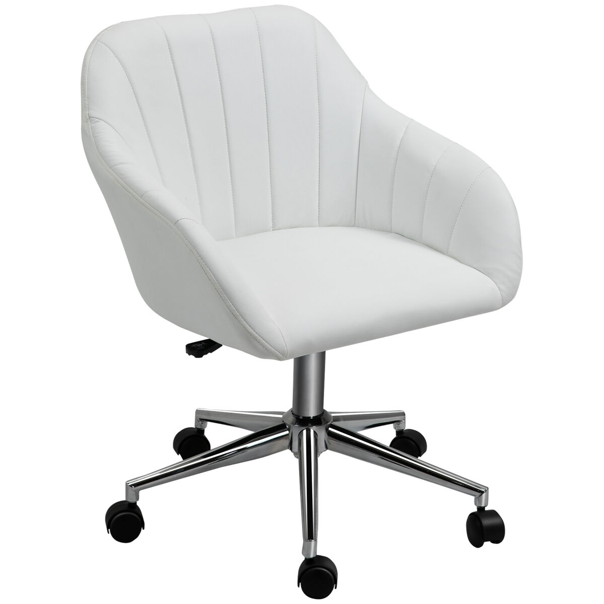 Silla de oficina ergonómica silla de escritorio giratoria con altura ajustable respaldo y reposabrazos de piel sintética carga 120 kg 60x59x79-89 cm