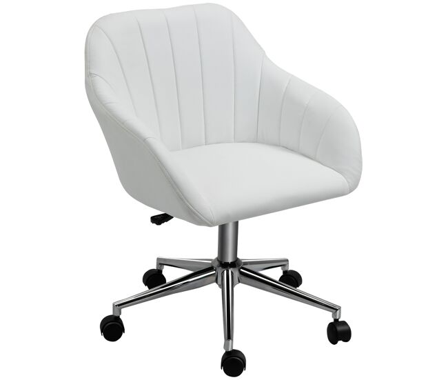 Silla de oficina ergonómica silla de escritorio giratoria con altura ajustable respaldo y reposabrazos de piel sintética carga 120 kg 60x59x79-89 cm