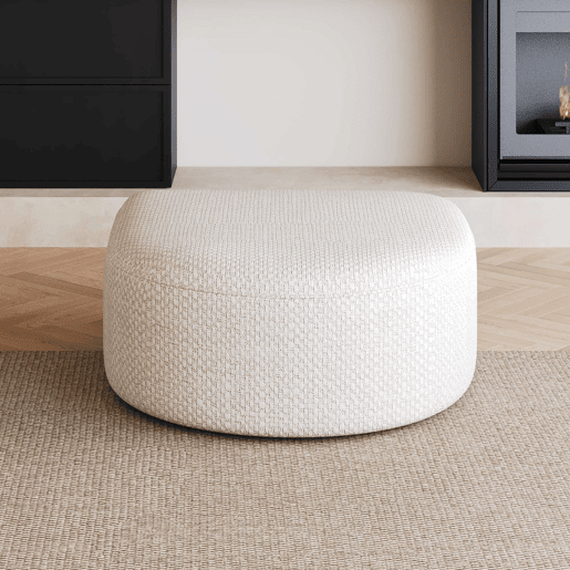 Pufe otomano 87x84x38 cm - estofamento em espuma, assento modular - Branco Pufe otomano 87x84x38 cm - estofamento em espuma, assento modular - Branco