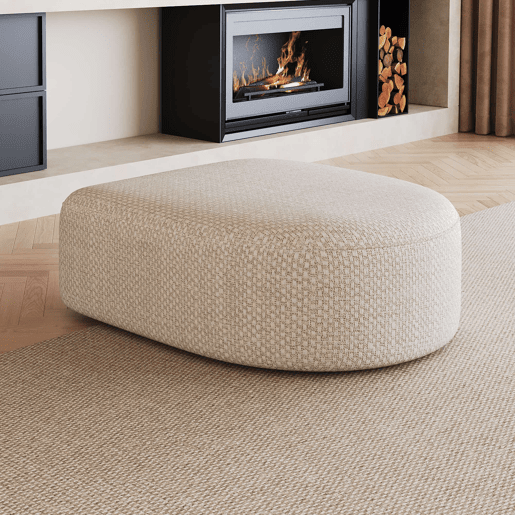 Pufe otomano 87x84x38 cm - estofamento em espuma, assento modular - Branco Pufe otomano 87x84x38 cm - estofamento em espuma, assento modular - Branco