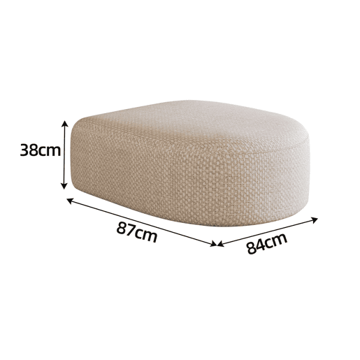 Pufe otomano 87x84x38 cm - estofamento em espuma, assento modular - Branco Pufe otomano 87x84x38 cm - estofamento em espuma, assento modular - Branco
