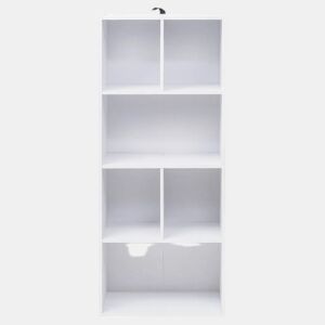Estante para livros 50x30x118 cm - moderna, de pé, com prateleiras de arrumação - branca