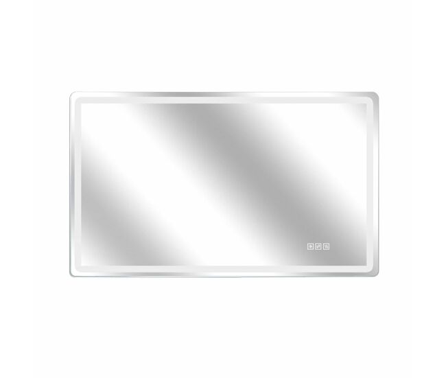 Espejo de baño led sin marco 60x100 cm - iluminación frontal esmerilada, antiempañamiento, 3 colores de luz, regulable sin escalones, función memoria,