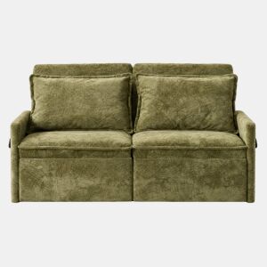 Sofá-cama 3 em 1 de 2 lugares u2013 com função de dormir, USB, encosto ajustável em 5 posições, dobrável com espaço de arrumação e almofadas u2013 verde