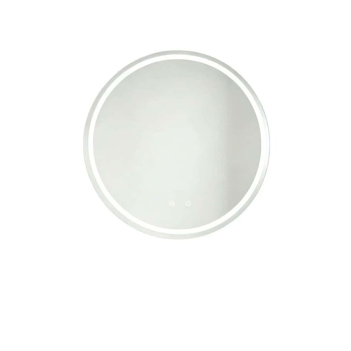 Espejo de baño led redondo 80x80 cm - antivaho, iluminación regulable, 3 temperaturas de color, montaje en pared - plata
