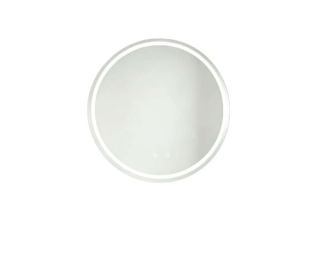 Espejo de baño led redondo 80x80 cm - antivaho, iluminación regulable, 3 temperaturas de color, montaje en pared - plata