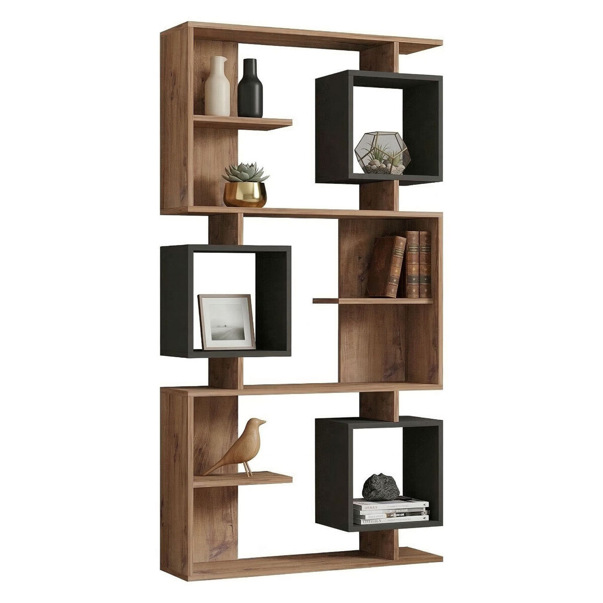 Librería de 8 estantes en madera melaminada