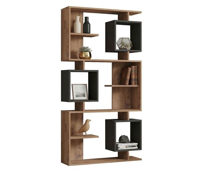 Librería de 8 estantes en madera melaminada