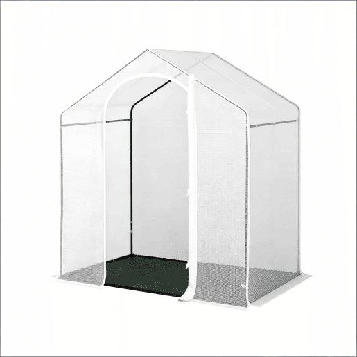 Estufa de terraço - Porta enrolável com fecho de correr, estufa de inverno para plantas, proteção exterior - Branco Estufa de terraço - Porta enrolável com fecho de correr, estufa de inverno para plantas, proteção exterior - Branco