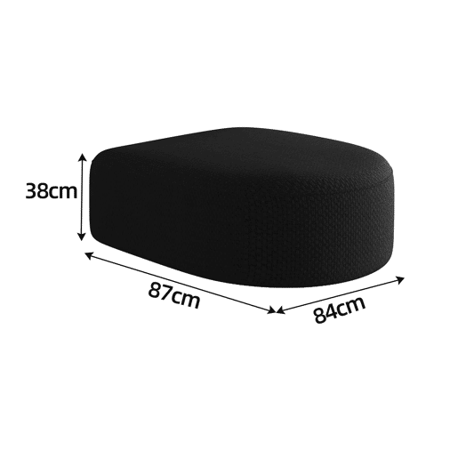 Pufe otomano 87x84x38 cm - Modular com estofo em chenille, assento almofadado versátil - Preto Pufe otomano 87x84x38 cm - Modular com estofo em chenille, assento almofadado versátil - Preto