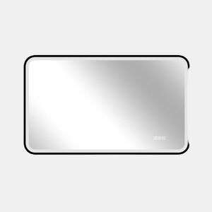 Espelho LED para casa de banho 60 x 100 cm - moldura em alumínio preto, iluminação frontal e traseira, antiembaciamento, 3 cores de luz, regulável, função de memória, montagem horizontal e vertical, IP44 à prova de água - Preto