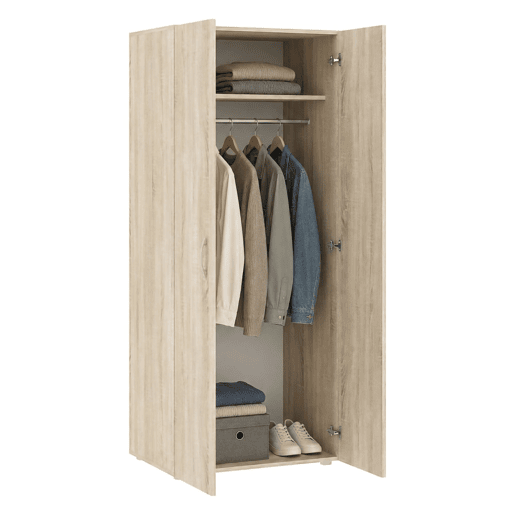 Guarda-roupa 2 Portas Cabideiro em Madeira Nobilitada