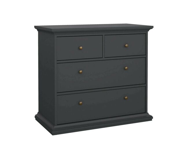Cómoda de 4 cajones en madera noble