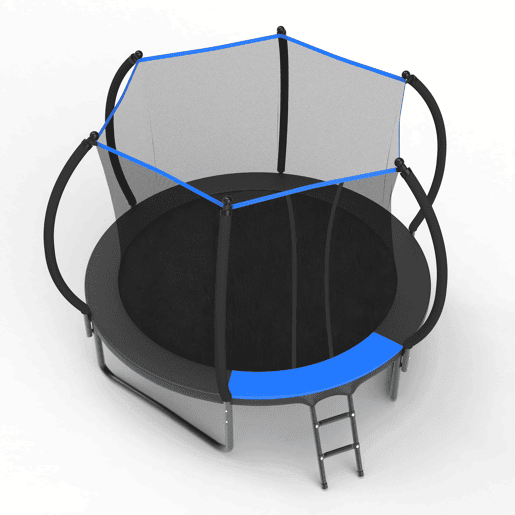 Trampolim redondo de 305 cm - com rede de segurança e escada, certificado CE e EN 71-14 para uso no exterior - Preto + Azul Trampolim redondo de 305 cm - com rede de segurança e escada, certificado CE e EN 71-14 para uso no exterior - Preto + Azul