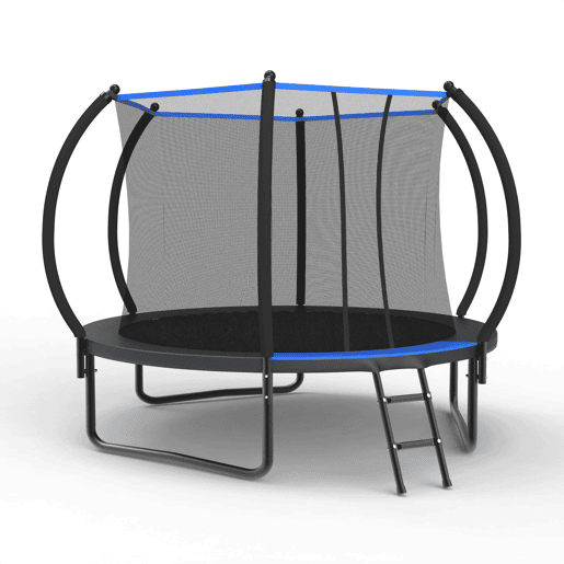 Trampolim redondo de 305 cm - com rede de segurança e escada, certificado CE e EN 71-14 para uso no exterior - Preto + Azul Trampolim redondo de 305 cm - com rede de segurança e escada, certificado CE e EN 71-14 para uso no exterior - Preto + Azul
