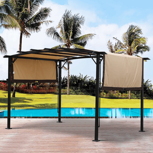 Cobertura de substituição para pérgula de 12 x 9 pés - impermeável, com proteção solar resistente aos raios UV para terraços e varandas - Bege