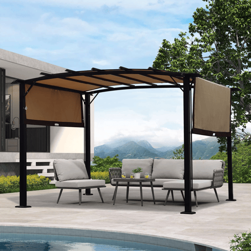 Cobertura de substituição para pérgula de 12 x 9 pés - impermeável, com proteção solar resistente aos raios UV para terraços e varandas - Bege