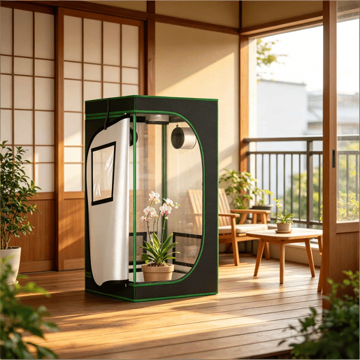 Mini-estufa - Controlo ambiental completo, estrutura resistente, utilização no interior - Preto e verde