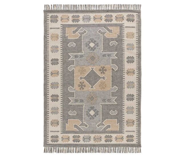 Alfombra étnica kilim con flecos CHANDIA - ATTICGO 160x230