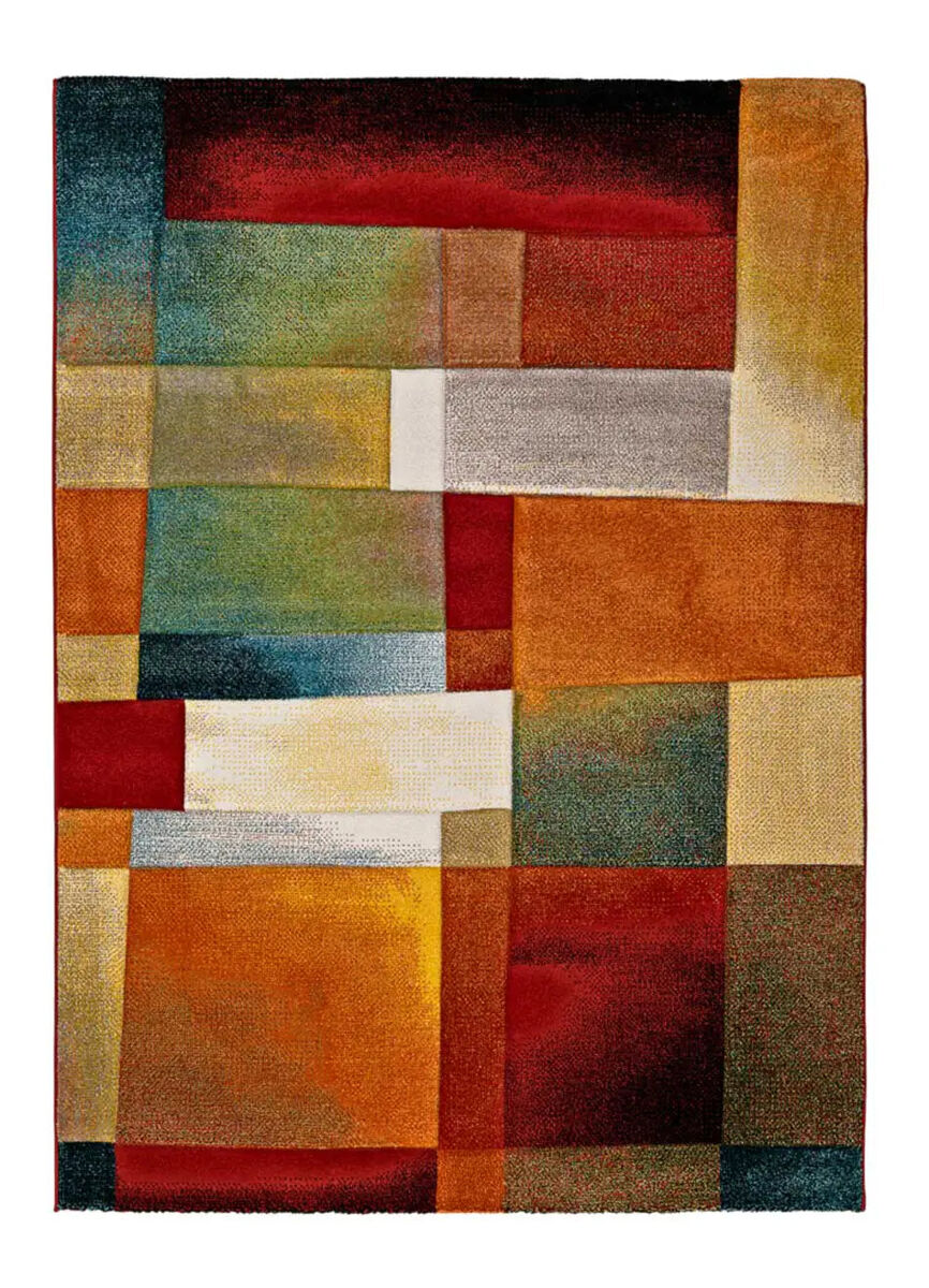 Alfombra geométrica multicolor matrix, 140x200 cm - atticgo