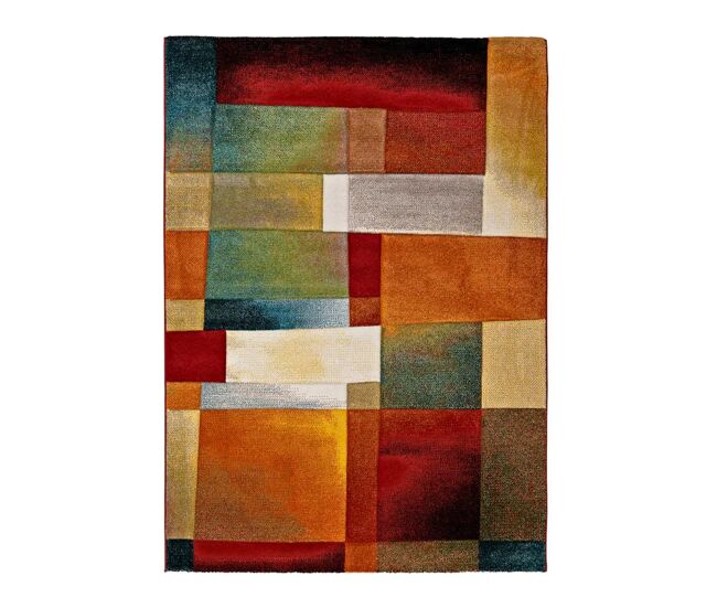 Alfombra geométrica multicolor matrix, 140x200 cm - atticgo