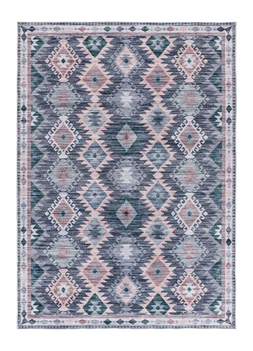 Alfombra estilo étnico impresa CLASS - ATTICGO 140x200 Azul