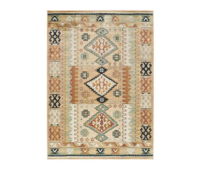 Alfombra de estilo étnico en viscosa multicolor antalia, 160x230 cm - atticgo