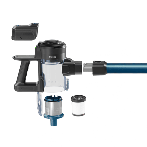 Aspirador vertical sem fio H.Koenig UP610 2 em 1, azul, 40 min de tempo de funcionamento, escova LED, 150W Aspirador vertical sem fio H.Koenig UP610 2 em 1, azul, 40 min de tempo de funcionamento, escova LED, 150W