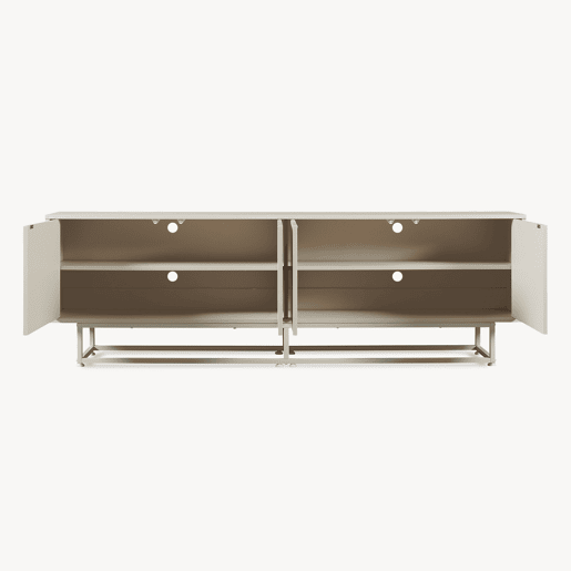 Armário baixo Boxholm com 4 portas 180x30x57 cm Cor areia en.casa Armário baixo Boxholm com 4 portas 180x30x57 cm Cor areia en.casa