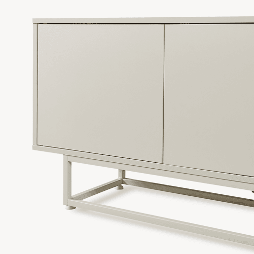 Armário baixo Boxholm com 4 portas 180x30x57 cm Cor areia en.casa Armário baixo Boxholm com 4 portas 180x30x57 cm Cor areia en.casa