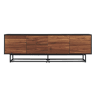 Armário baixo Boxholm com 4 portas 180x30x57 cm Nogueira Preto en.casa