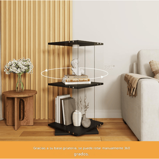 Vitrine de Vidro Preta 38x38x82 cm com LED, 2 Prateleiras Giratórias, Proteção contra Poeira e Sistema Antitombo Vitrine de Vidro Preta 38x38x82 cm com LED, 2 Prateleiras Giratórias, Proteção contra Poeira e Sistema Antitombo