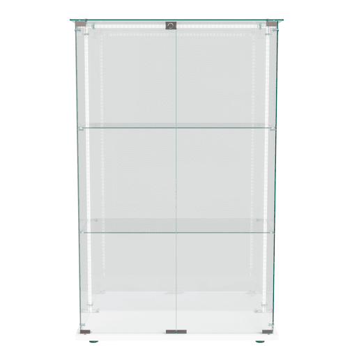 Vitrines LED, vitrines independentes, armários para colecionáveis, brancas