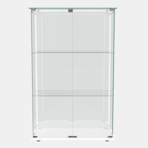 Vitrines LED, vitrines independentes, armários para colecionáveis, brancas