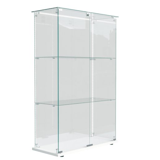 Vitrines LED, vitrines independentes, armários para colecionáveis, brancas