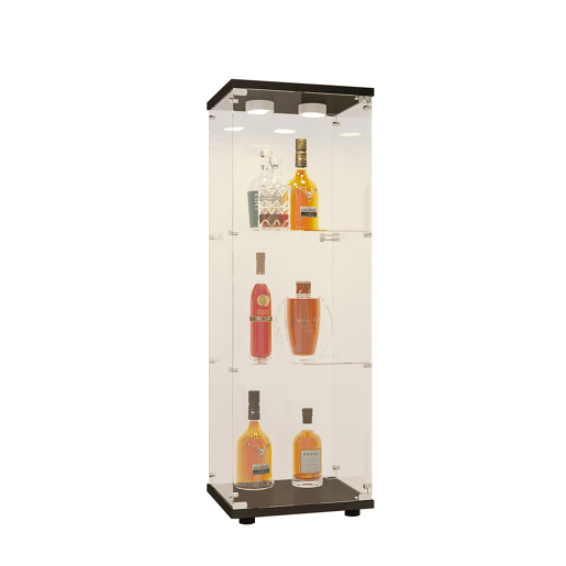 Vitrine de vidro de três camadas, iluminação LED, armário de vidro Vitrine de vidro de três camadas, iluminação LED, armário de vidro