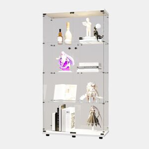 A vitrine de vidro com porta dupla é equipada com iluminação LED e é ideal para exibir vinhos finos e objetos de coleção possui um acabamento branco brilhante