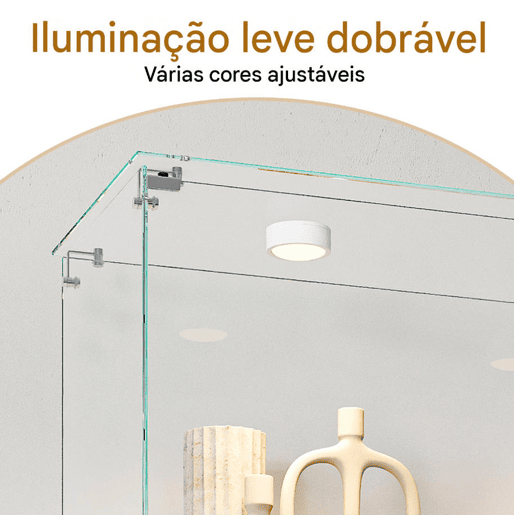 Vitrine em vidro com 5 níveis, LED, 78,5 × 34,5 × 186,5 cm, adequada para sala de estar e quarto Vitrine em vidro com 5 níveis, LED, 78,5 × 34,5 × 186,5 cm, adequada para sala de estar e quarto
