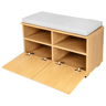 Sapateira Brande estofada em aglomeradotêxtil 42 x 80 x 35 cm CarvalhoCinzento claro en.casa