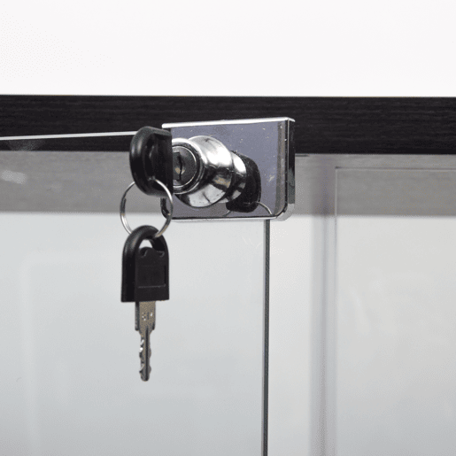 Vitrine preta de chão, ideal para exibir objetos de coleção, livros e vinhos adequada para escritórios ou salas de estar