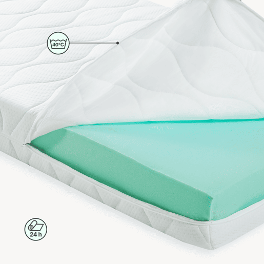 Cama de criança Treviolo forma de casa pinho + colchón 90x200 cm - Verde menta Natural en.casa Cama de criança Treviolo forma de casa pinho + colchón 90x200 cm - Verde menta Natural en.casa