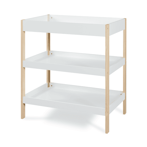 Mesa para mudar fraldas Oupilu com 2 prateleiras 91x82x53 cm Branca en.casa Mesa para mudar fraldas Oupilu com 2 prateleiras 91x82x53 cm Branca en.casa