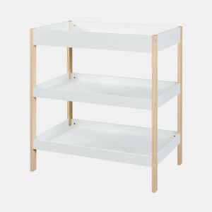 Mesa para mudar fraldas Oupilu com 2 prateleiras 91x82x53 cm Branca en.casa