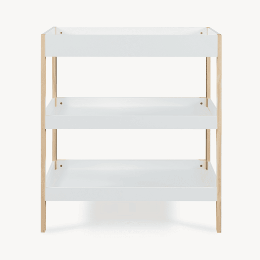 Mesa para mudar fraldas Oupilu com 2 prateleiras 91x82x53 cm Branca en.casa Mesa para mudar fraldas Oupilu com 2 prateleiras 91x82x53 cm Branca en.casa