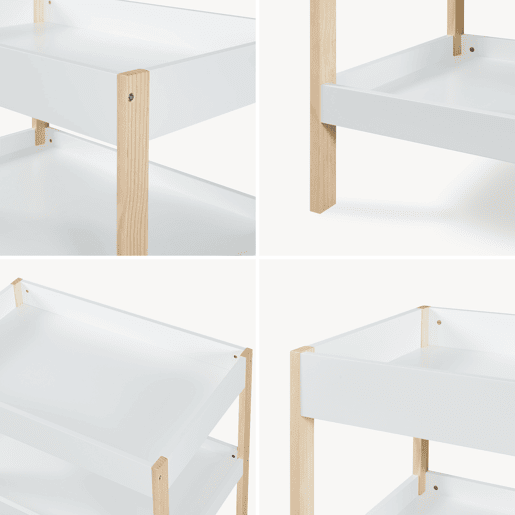 Mesa para mudar fraldas Oupilu com 2 prateleiras 91x82x53 cm Branca en.casa Mesa para mudar fraldas Oupilu com 2 prateleiras 91x82x53 cm Branca en.casa