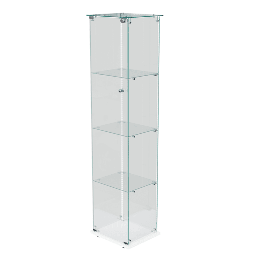 Vitrine de quatro níveis com LEDs, ideal para arrumação e exposição em salas de estar e de jantar. Cor branca. Vitrine de quatro níveis com LEDs, ideal para arrumação e exposição em salas de estar e de jantar. Cor branca.