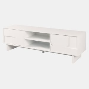 Móvel de televisão Katanshumn 2 portas 2 compartimentos abertos 150x39x45 cm Branco en.casa