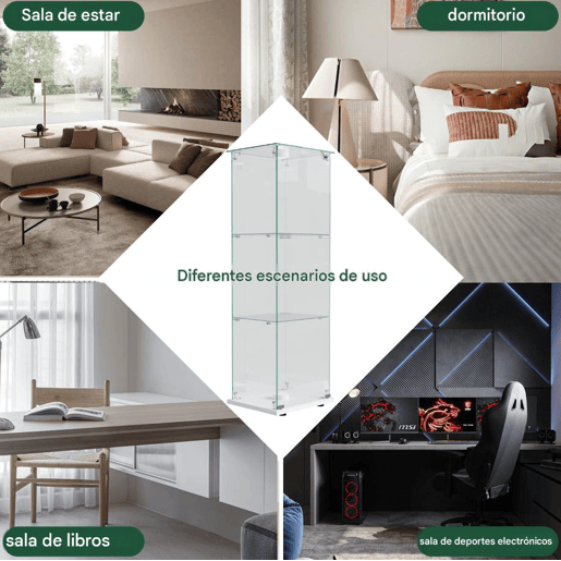 Vitrine branca com iluminação LED, 123,3 x 35 x 39,8 cm, com prateleiras de altura ajustável, adequada para uso em salas de estar e escritórios Vitrine branca com iluminação LED, 123,3 x 35 x 39,8 cm, com prateleiras de altura ajustável, adequada para uso em salas de estar e escritórios